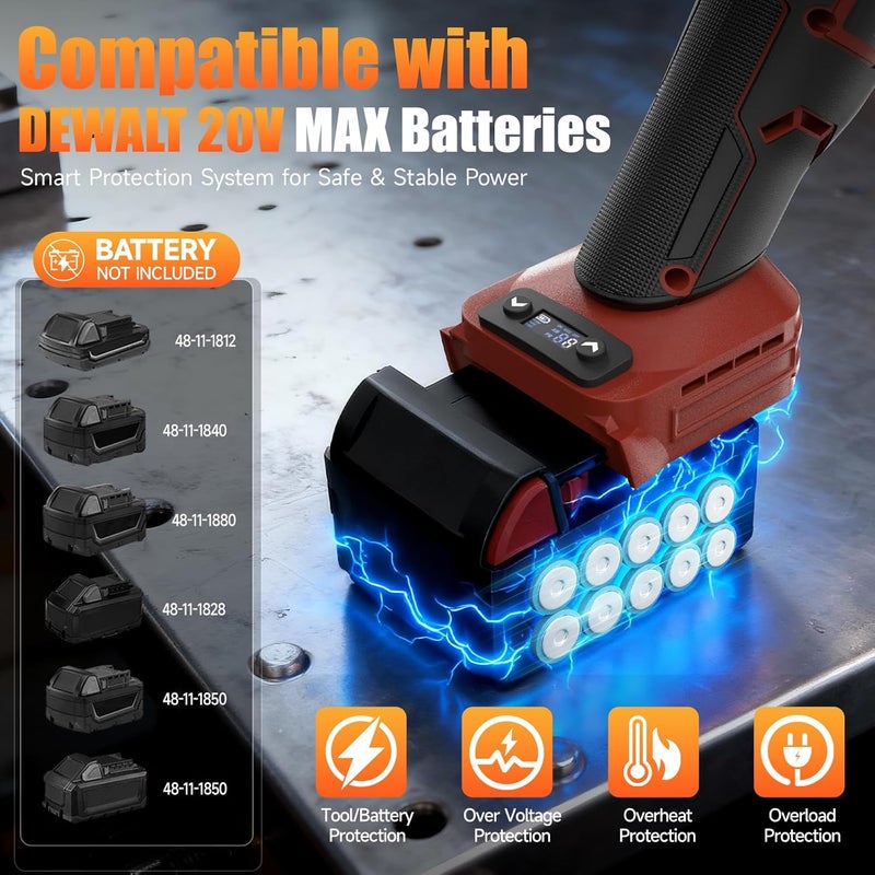 Fledukten Cordless Oscillating Tool Compatible with Milwaukee 18V Battery, 21000 OPM Brushless Motor, Smart Auto Mode, 6-Speed Multi Tool with 23 Accessories for Cutting & Sanding (Bare Tool) - Image 2